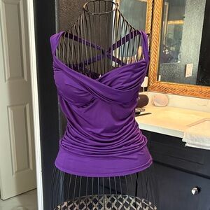 Pinup rockabilly Purple  fitted sexy Tank Top